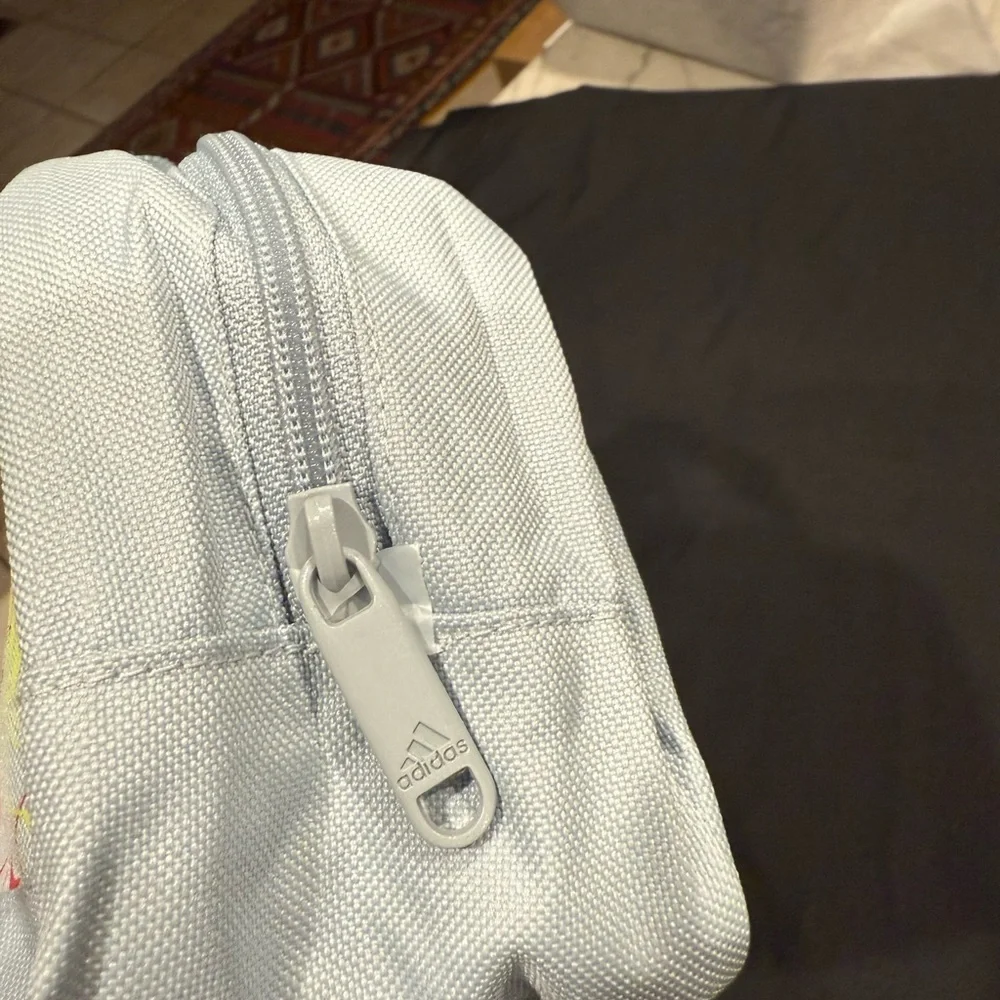 Adidas Light Blue Cosmetic Bag with Red Logo
